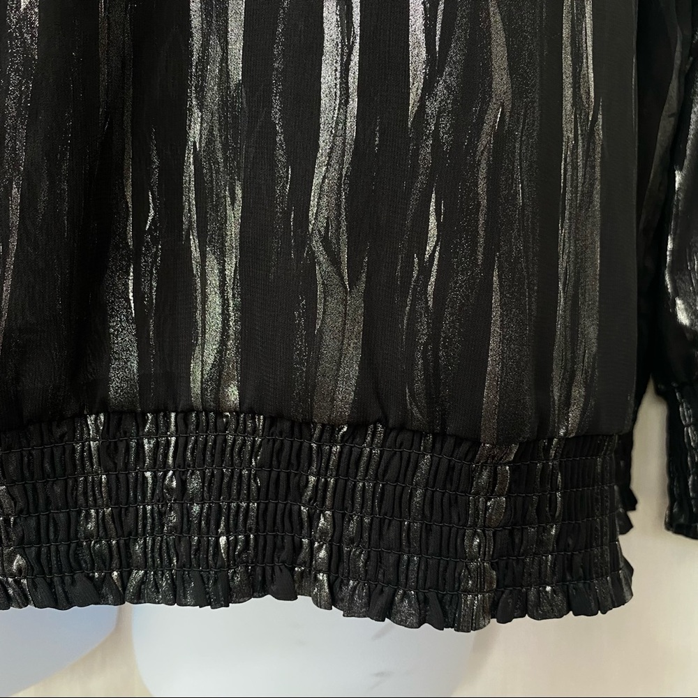 Drapers & Damons Black & Silver Blouse Size 1X - Picture 3 of 5